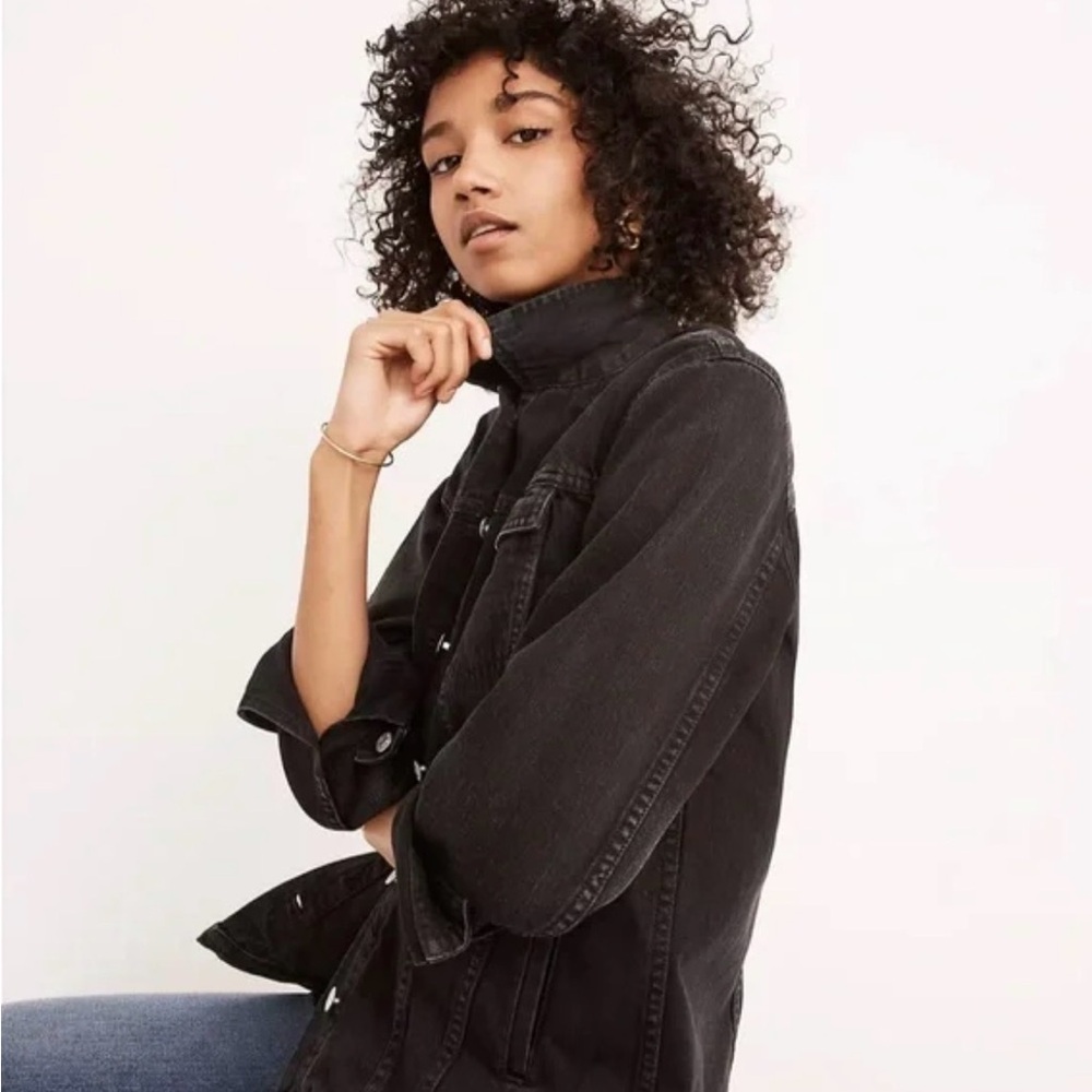 Madewell Black Washed Denim Jean Jacket